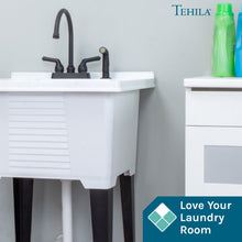 Cargar imagen en el visor de la galería, Tehila Black Finish Gooseneck Faucet with Side Sprayer