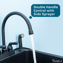 Cargar imagen en el visor de la galería, Tehila Black Finish Gooseneck Faucet with Side Sprayer