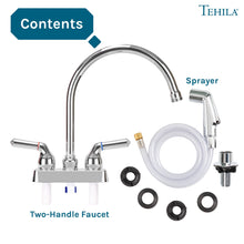 Carregar imagem no visualizador da galeria, Tehila Chrome Finish Gooseneck Faucet with Side Sprayer