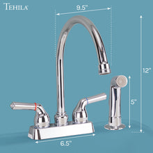 Carregar imagem no visualizador da galeria, Tehila Chrome Finish Gooseneck Faucet with Side Sprayer