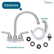 Cargar imagen en el visor de la galería, Tehila Stainless Steel Finish Gooseneck Faucet with Side Sprayer