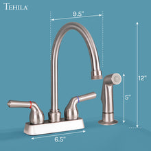 Cargar imagen en el visor de la galería, Tehila Stainless Steel Finish Gooseneck Faucet with Side Sprayer