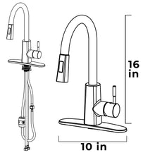 Cargar imagen en el visor de la galería, Tehila Black Finish High-Arc Pull-Down Faucet