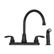 Load image into Gallery viewer, Tehila Black Finish Wide-set Gooseneck Faucet with Side Sprayer