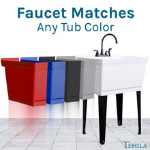 Load image into Gallery viewer, Tehila Black Finish Wide-set Gooseneck Faucet with Side Sprayer