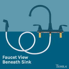 Load image into Gallery viewer, Tehila Black Finish Wide-set Gooseneck Faucet with Side Sprayer