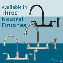 Load image into Gallery viewer, Tehila Black Finish Wide-set Gooseneck Faucet with Side Sprayer