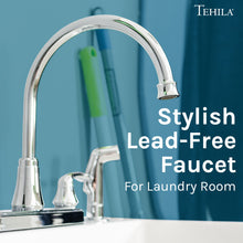 Cargar imagen en el visor de la galería, Tehila Chrome Finish Wide-set Gooseneck Faucet with Side Sprayer