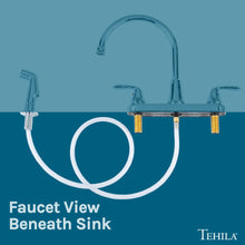 Cargar imagen en el visor de la galería, Tehila Chrome Finish Wide-set Gooseneck Faucet with Side Sprayer