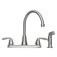 Load image into Gallery viewer, Tehila Stainless Steel Finish Wide-set Gooseneck Faucet with Side Sprayer