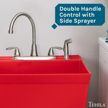 Load image into Gallery viewer, Tehila Stainless Steel Finish Wide-set Gooseneck Faucet with Side Sprayer