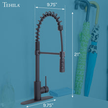 Cargar imagen en el visor de la galería, Tehila Black Finish High Arc Coil Pull-Down Faucet