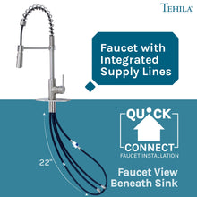 Cargar imagen en el visor de la galería, Tehila Stainless Steel Finish High Arc Coil Pull-Down Faucet