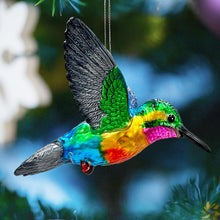 Carregar imagem no visualizador da galeria, Graceful Hummingbird Iridescent Handcrafted Ornament, Glass Christmas Bird Tree Decoration