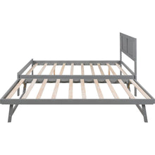Carregar imagem no visualizador da galeria, Full Size Platform Bed with Adjustable Trundle, Gray