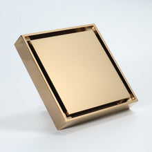 Cargar imagen en el visor de la galería, Polished Gold brass floor drain 4x4inch