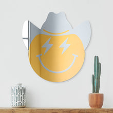 Cargar imagen en el visor de la galería, Happy Face with Cowboy Hat and Lightning Bolt Eyes
