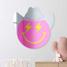 Cargar imagen en el visor de la galería, Happy Face with Cowboy Hat and Lightning Bolt Eyes