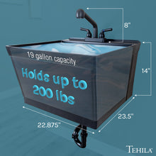 Load image into Gallery viewer, Tehila Standard Wall-Mounted Black Utility Sink with Black Finish Pull-Out Faucet