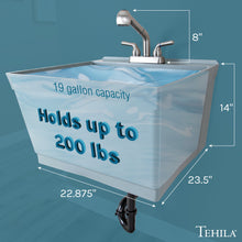 Load image into Gallery viewer, Tehila Standard Wall-Mounted Grey Utility Sink with Stainless Steel Finish Pull-Out Faucet