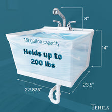 Carregar imagem no visualizador da galeria, Tehila Standard Wall-Mounted White Utility Sink with Chrome Finish Pull-Out Faucet