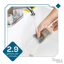 Cargar imagen en el visor de la galería, Tehila Basics Freestanding White Utility Sink with Chrome Finish Dual Handle Utility Faucet
