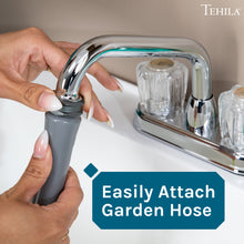 Cargar imagen en el visor de la galería, Tehila Standard Freestanding White Utility Sink with Chrome Finish Double Knob Utility Faucet