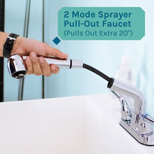 Carregar imagem no visualizador da galeria, Tehila Standard Freestanding White Utility Sink with Chrome Finish Pull-Out Faucet