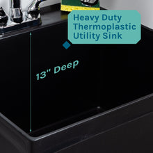 Carregar imagem no visualizador da galeria, Tehila Standard Freestanding Black Utility Sink with Chrome Finish Pull-Out Faucet