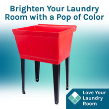 Carregar imagem no visualizador da galeria, Tehila Standard Freestanding Red Utility Sink with Matte Black Finish Pull-Out Faucet