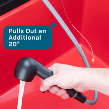 Carregar imagem no visualizador da galeria, Tehila Standard Freestanding Red Utility Sink with Matte Black Finish Pull-Out Faucet