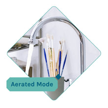 Cargar imagen en el visor de la galería, Tehila Standard Freestanding White Utility Sink with Grey Legs and Chrome Finish Wide-set Gooseneck Faucet with Side Sprayer