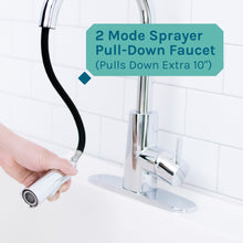 Carregar imagem no visualizador da galeria, Tehila Standard Freestanding White Utility Sink with Chrome Finish High-Arc Pull-Down Faucet