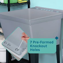 Load image into Gallery viewer, Tehila Standard Freestanding Grey Utility Sink with Stainless Steel Finish High-Arc Pull-Down Faucet