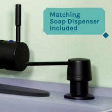 Cargar imagen en el visor de la galería, Tehila Standard Freestanding Grey Utility Sink with Black Finish High-Arc Pull-Down Faucet and Soap Dispenser