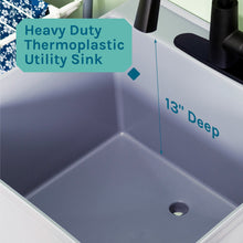 Cargar imagen en el visor de la galería, Tehila Standard Freestanding Grey Utility Sink with Black Finish High-Arc Pull-Down Faucet and Soap Dispenser