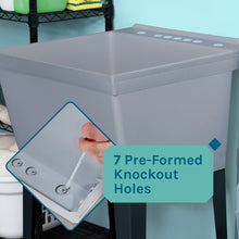 Cargar imagen en el visor de la galería, Tehila Standard Freestanding Grey Utility Sink with Black Finish High-Arc Pull-Down Faucet and Soap Dispenser