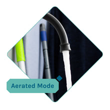 Cargar imagen en el visor de la galería, Tehila Standard Freestanding White Utility Sink with Black Legs and Black Finish Wide-set Gooseneck Faucet with Side Sprayer