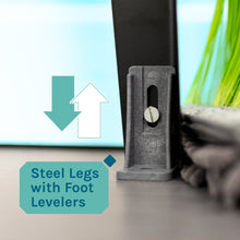 Load image into Gallery viewer, Tehila Standard Freestanding White Utility Sink with Black Legs and Chrome Finish Wide-set Gooseneck Faucet with Side Sprayer