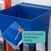 Load image into Gallery viewer, Tehila Standard Freestanding Blue Utility Sink with Black Finish High-Arc Coil Pull-Down Faucet