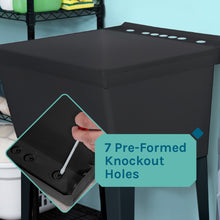 Cargar imagen en el visor de la galería, Tehila Standard Freestanding Black Utility Sink with Stainless Steel Finish High-Arc Coil Pull-Down Faucet