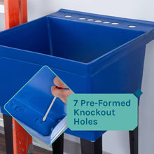 Load image into Gallery viewer, Tehila Standard Freestanding Blue Utility Sink with Stainless Steel Finish High-Arc Coil Pull-Down Faucet