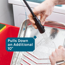 Carregar imagem no visualizador da galeria, Tehila Standard Freestanding Red Utility Sink with Black Finish High-Arc Coil Pull-Down Faucet