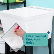 Cargar imagen en el visor de la galería, Tehila Standard Freestanding White Utility Sink with Stainless Steel Finish High-Arc Coil Pull-Down Faucet