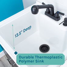 Load image into Gallery viewer, Tehila Black Vanity Cabinet and White Utility Sink with Black Finish Pull-Out Faucet