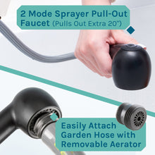 Load image into Gallery viewer, Tehila Black Vanity Cabinet and White Utility Sink with Black Finish Pull-Out Faucet