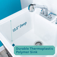 Load image into Gallery viewer, Tehila Black Vanity Cabinet and White Utility Sink with Chrome Finish Pull-Out Faucet