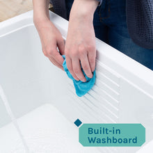 Load image into Gallery viewer, Tehila Black Vanity Cabinet and White Utility Sink with Chrome Finish Pull-Out Faucet