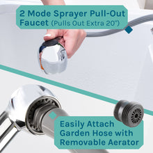 Load image into Gallery viewer, Tehila Black Vanity Cabinet and White Utility Sink with Chrome Finish Pull-Out Faucet