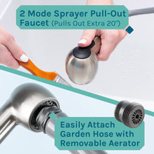 Load image into Gallery viewer, Tehila Black Vanity Cabinet and White Utility Sink with Stainless Steel Finish Pull-Out Faucet